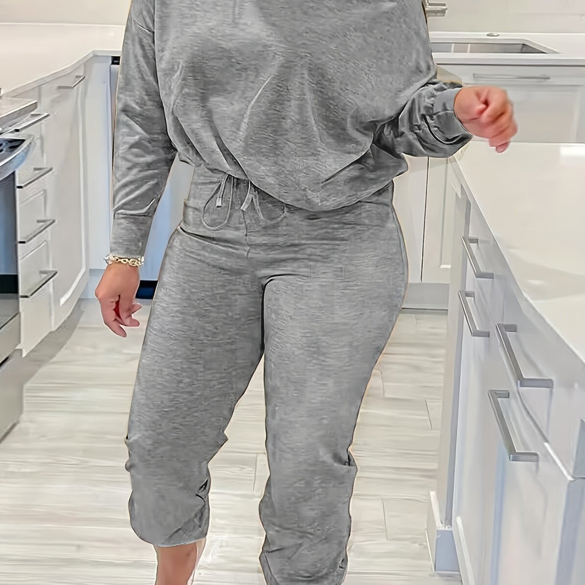  Solid One Shoulder Top & Pants Outfit 2 Piece Set