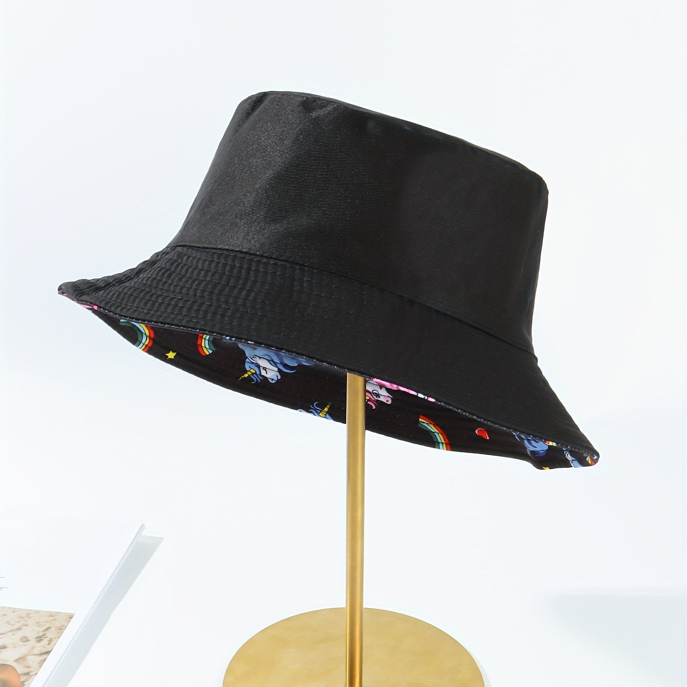 Unicorn Print Bucket Hat Reversible Fisherman Cap