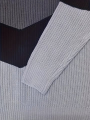  Colorblock V Neck Sweater