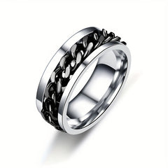 Titanium Steel Rotatable Chain Men's Ring Bottle Opener
