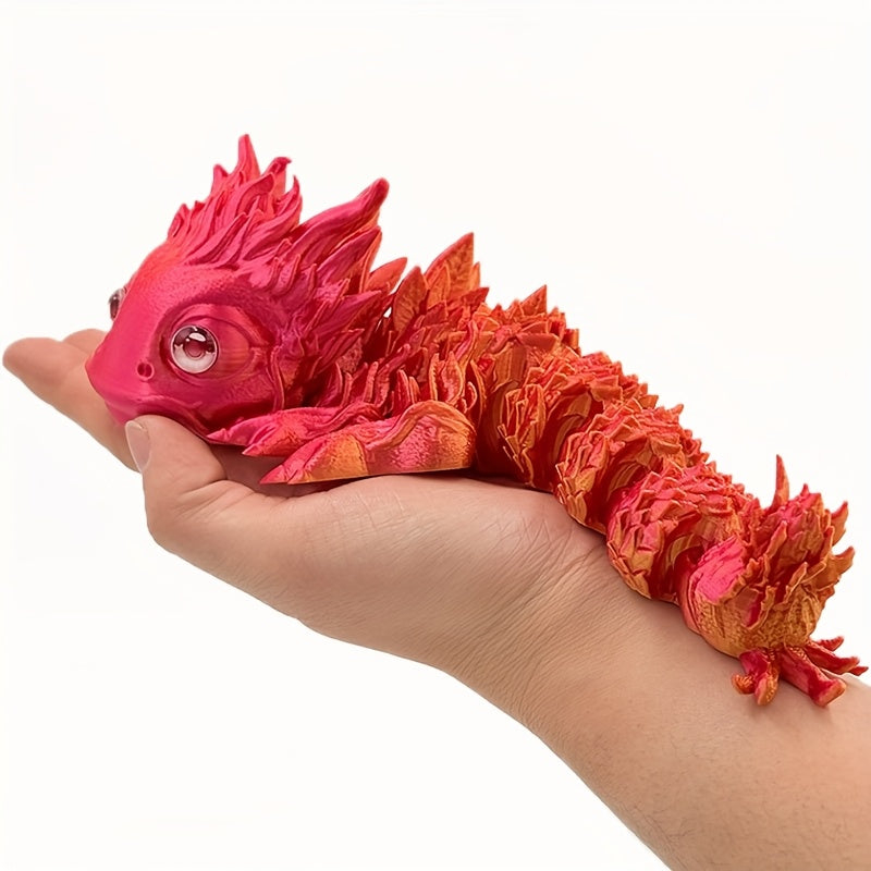 Chubby Forest Dragon Figurine 3D Printed Fantasy Desk Accessories