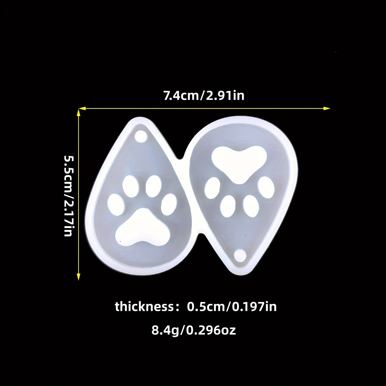 Dog Paw Water Drop Silicone Mold for Earrings Pendant DIY Jewelry Making