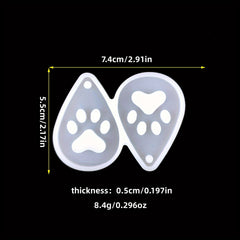Dog Paw Water Drop Silicone Mold for Earrings Pendant DIY Jewelry Making