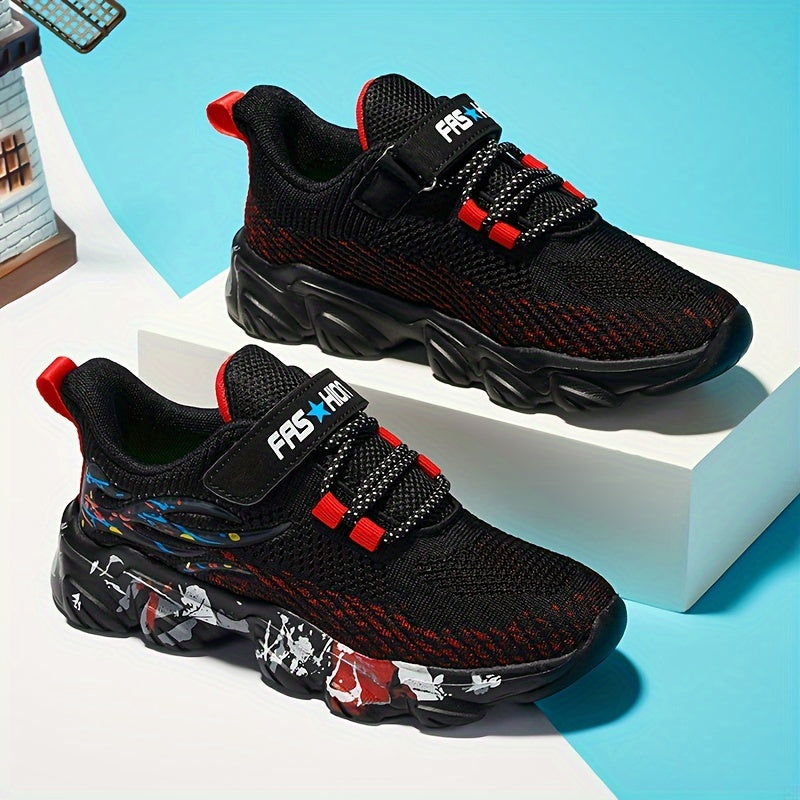Breathable Woven Sneakers For Boys Lightweight Anti Slip Low Top Sneakers
