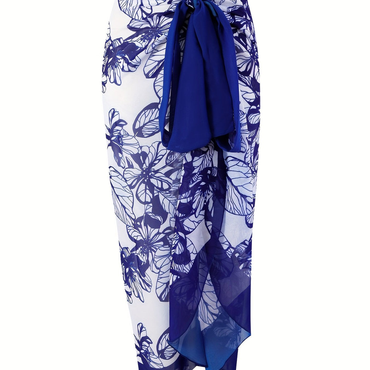 Women's Plus Leaf Print Beachwear Wrap Skirt
