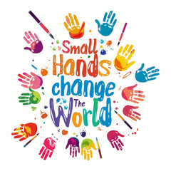 Inspirational Peel & Stick Vinyl Decal - Change The World Hands Graffiti Art