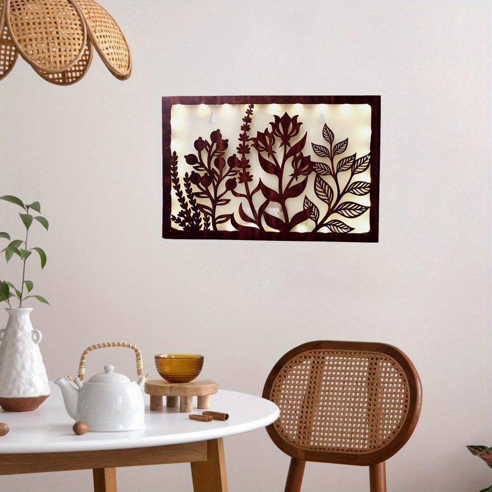 LED Retro Wooden Butterfly Wall Decoration Light