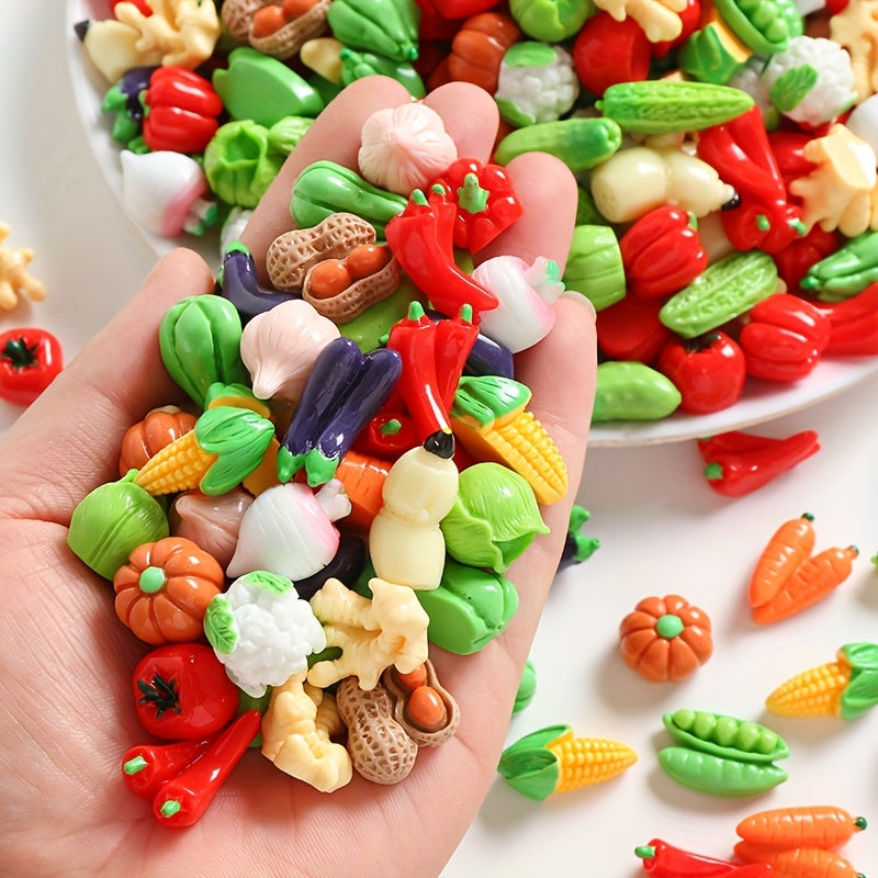 Mini Fruit and Vegetable Ornaments Tabletop Decorations DIY Gel