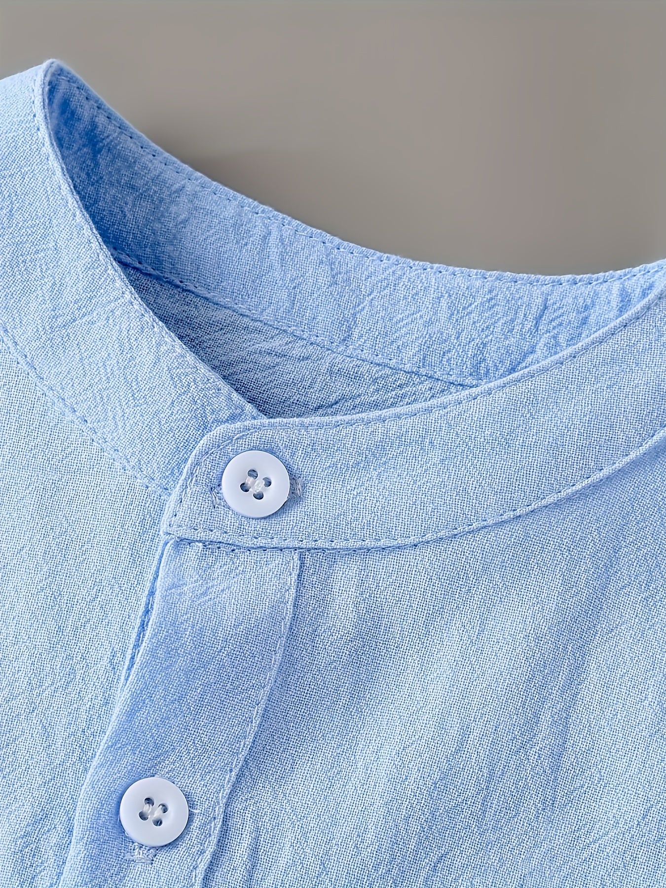 Boys Short Sleeves Stand Collar Shirt For Summer Kids Clothes