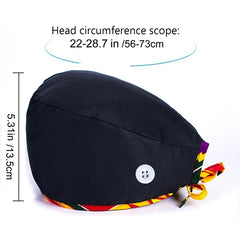 Solid Cotton Work Hat Adjustable Nurse Hat With Buttons
