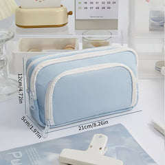 Large Capacity Pencil Case with Front Window, Stationery Box for Students