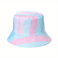 Rainbow Striped Bucket Hat LGBT Pride Sunscreen Fisherman Cap