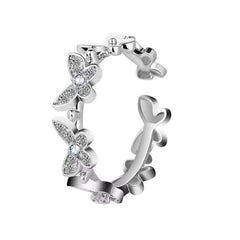 Butterfly Zircon Ring Inlaid Zircon Ring Female Opening Adjustable