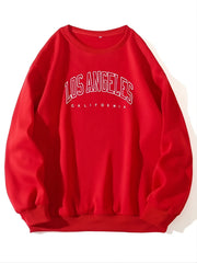 Letter Print Crew Neck Sweatshirt for Women