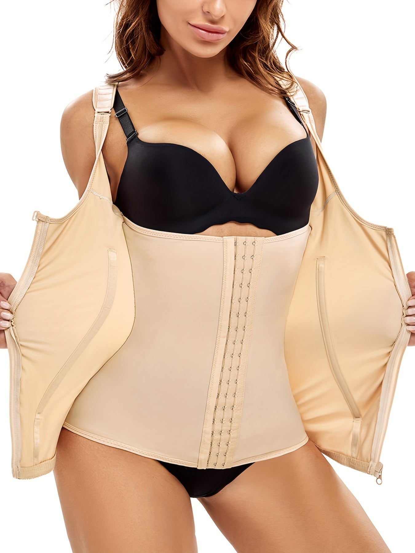Zipper Shaping Tank Top Waist Trainer Tummy Control Slimmer Open Bust