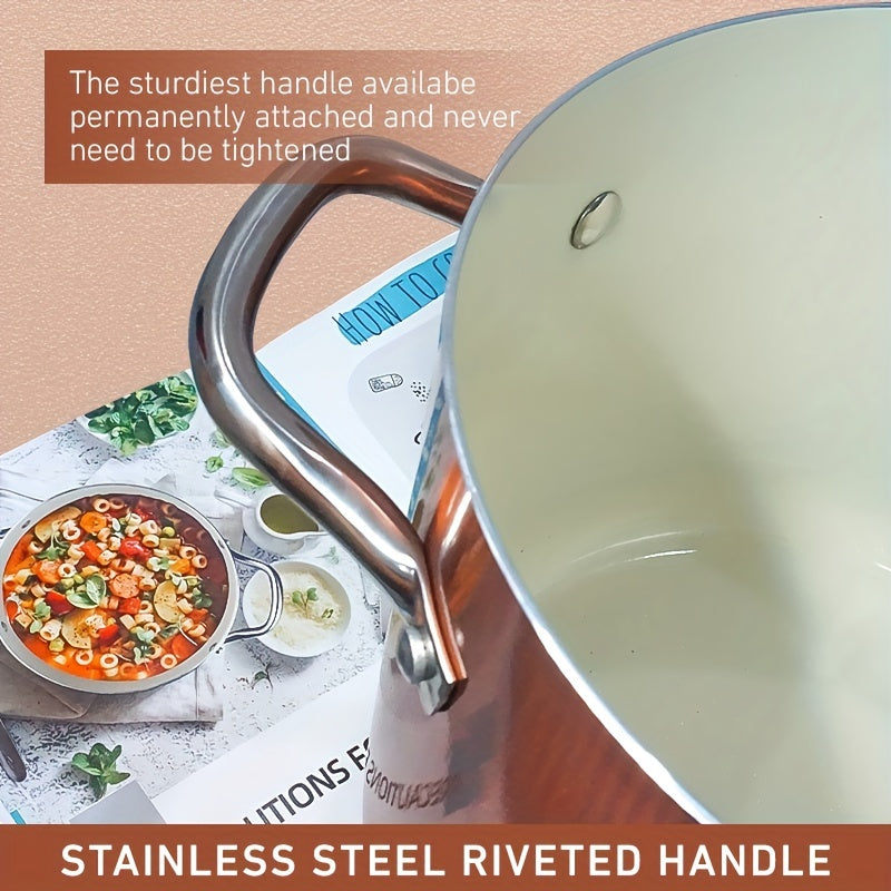 7 Qt Nonstick Soup Pasta Pot With Lid 22cm 7.08in