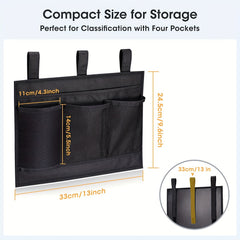 Bedside Caddy Hanging Storage Organizer for Beds - Remote Phone Holder
