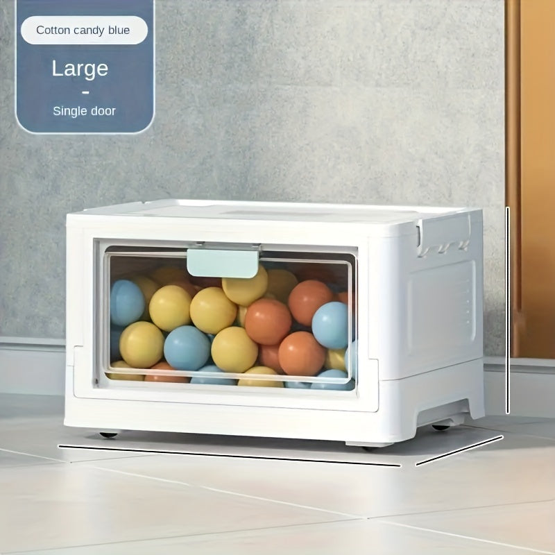 Large Capacity Clear Storage Bin With Wheels Foldable Luggage Box
