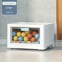 Large Capacity Clear Storage Bin With Wheels Foldable Luggage Box