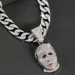 Human Head Pendant Cuban Necklace