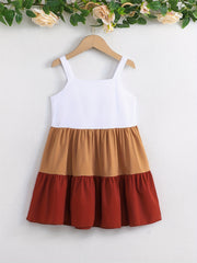 Girls' Colorblock Spaghetti Straps Cami Dress - Casual & Summer