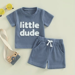 Baby Boys Little Dude T shirt & Shorts Set Summer Clothes