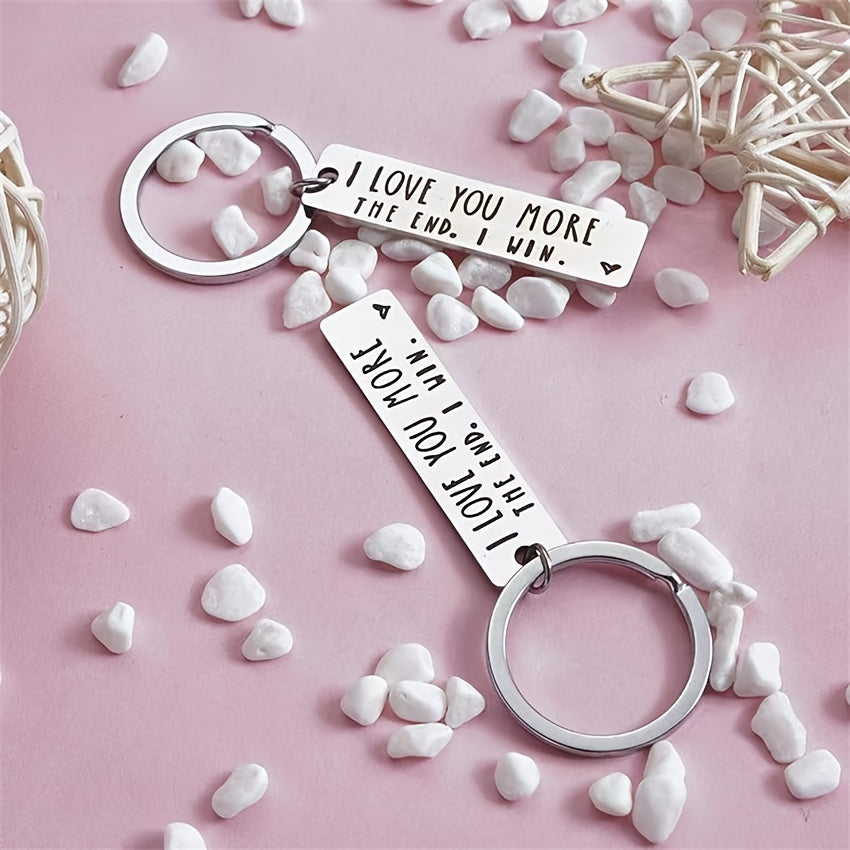 1pc Couple Stainless Steel Keychain Couple Gift Wedding Christmas Gift