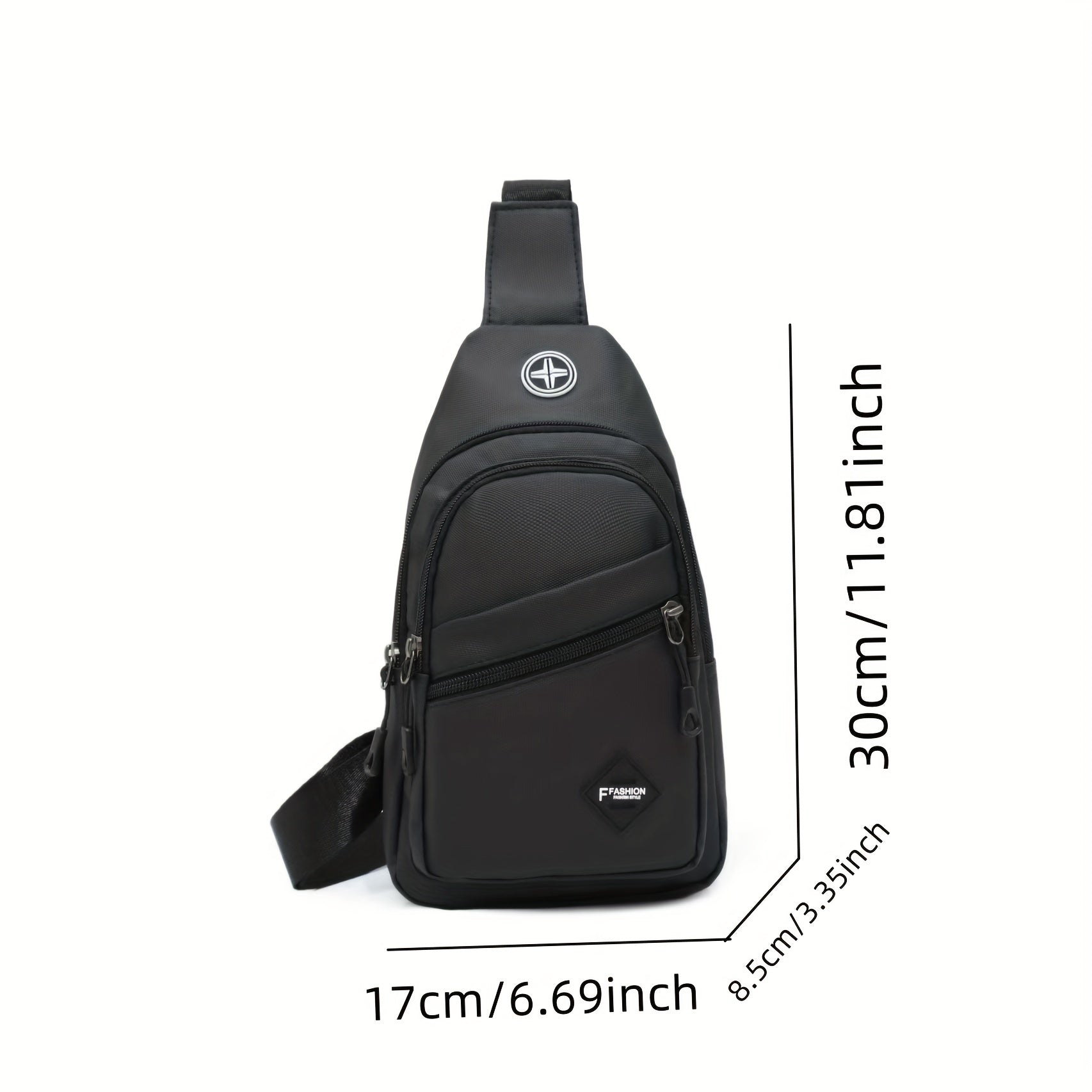 Men's Crossbody Bag Multifunctional Shoulder Bag With Earphone Hole