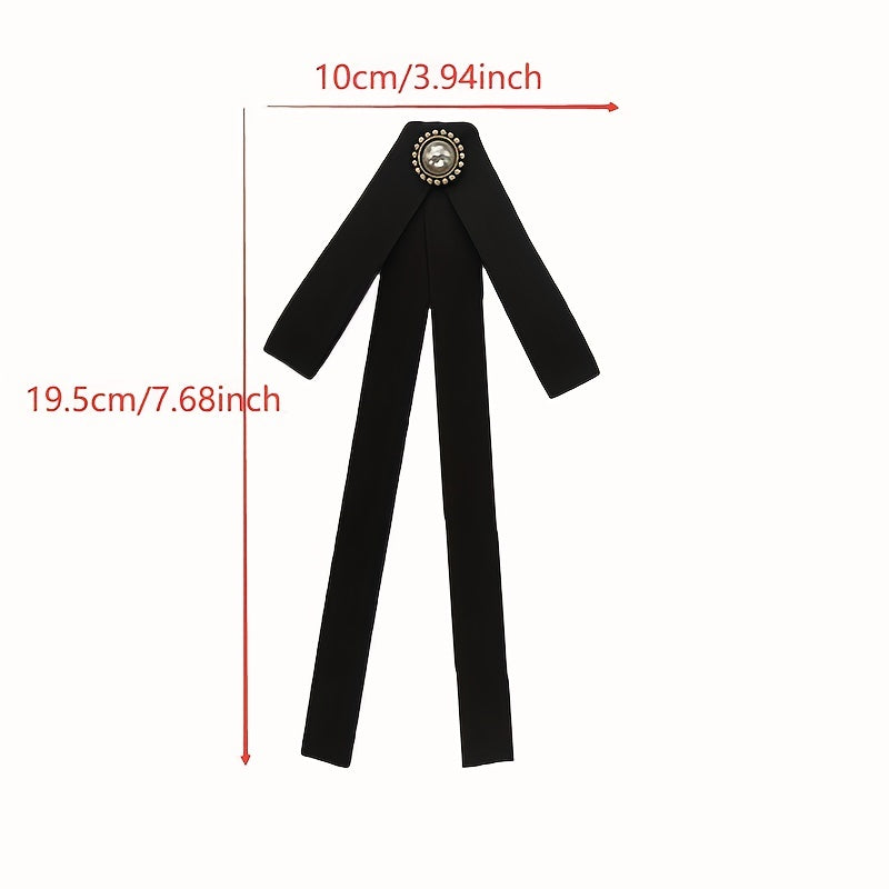 Pearl Decor Bow Tie Brooch Neck Ties Collar Pins