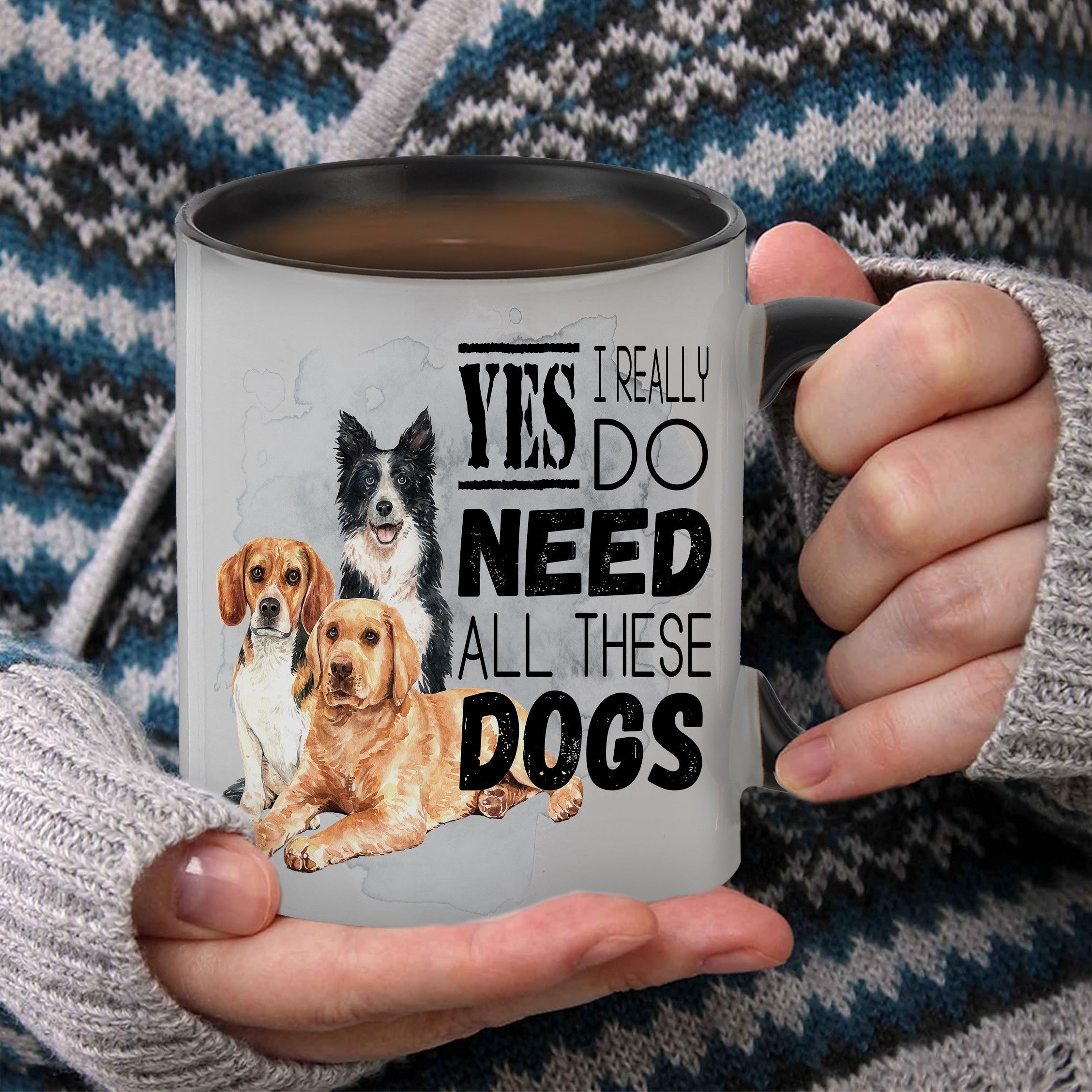11oz Creative Dog Pattern Ceramic Mug Portable Coffee Cup