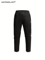 Men's Sports Suit with Stand Collar Zip Up Jacket & Stretch Waist Pants