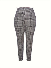 Women's Plus Houndstooth Cardigan & Pants Set
