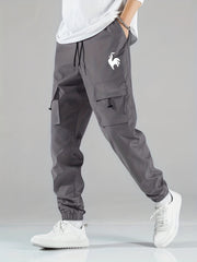 Chicken Print Cargo Pants Men's Flap Pocket Trousers