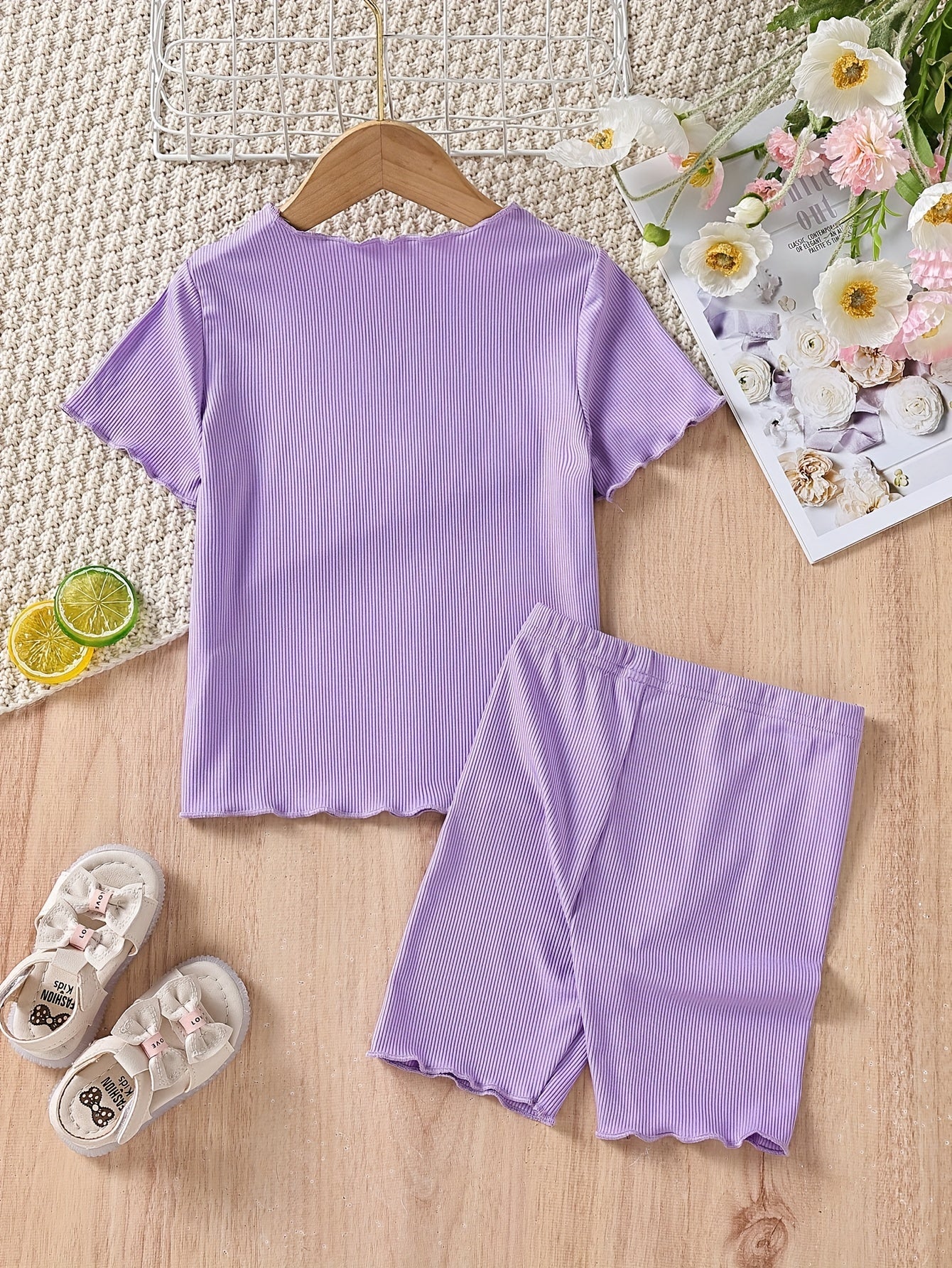Toddler Girls Tie Dye Crew Neck Pullover & Shorts Set