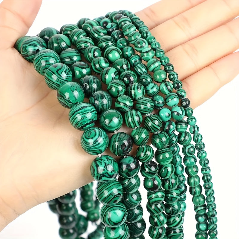 6 8 10mm Green Malachite Stone Beads DIY Bracelet Necklace