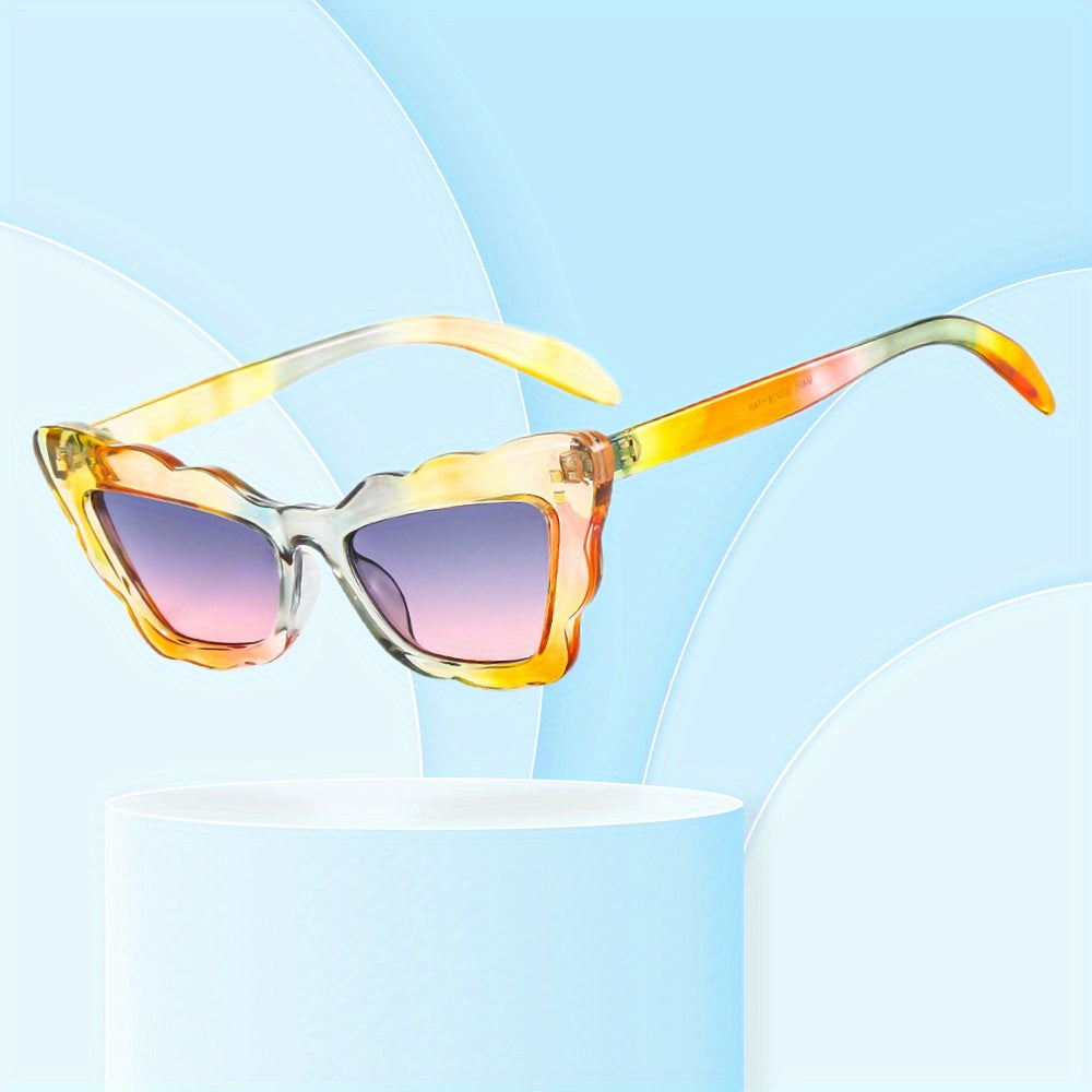 Colorful Butterfly Frame Sunglasses Tinted Lens UV Protection