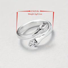 Romantic Double Section Love Hug Ring Adjustable Finger Ring