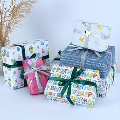 6pcs Mother's Christmas Halloween Easter Birthday Wrapping Paper Gift Wrap
