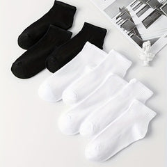 8 Pairs Mixed Short Socks Soft & Comfy Ribbed Women's Stockings