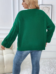  Solid Cable Long Sleeve Button Up Cardigan