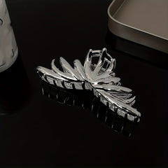 Silvery Hair Claw Glossy Hair Claw Nonslip Shark Claw For Ponytail Holder
