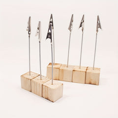 Wooden Business Card Holder Crocodile Clip Message Clip