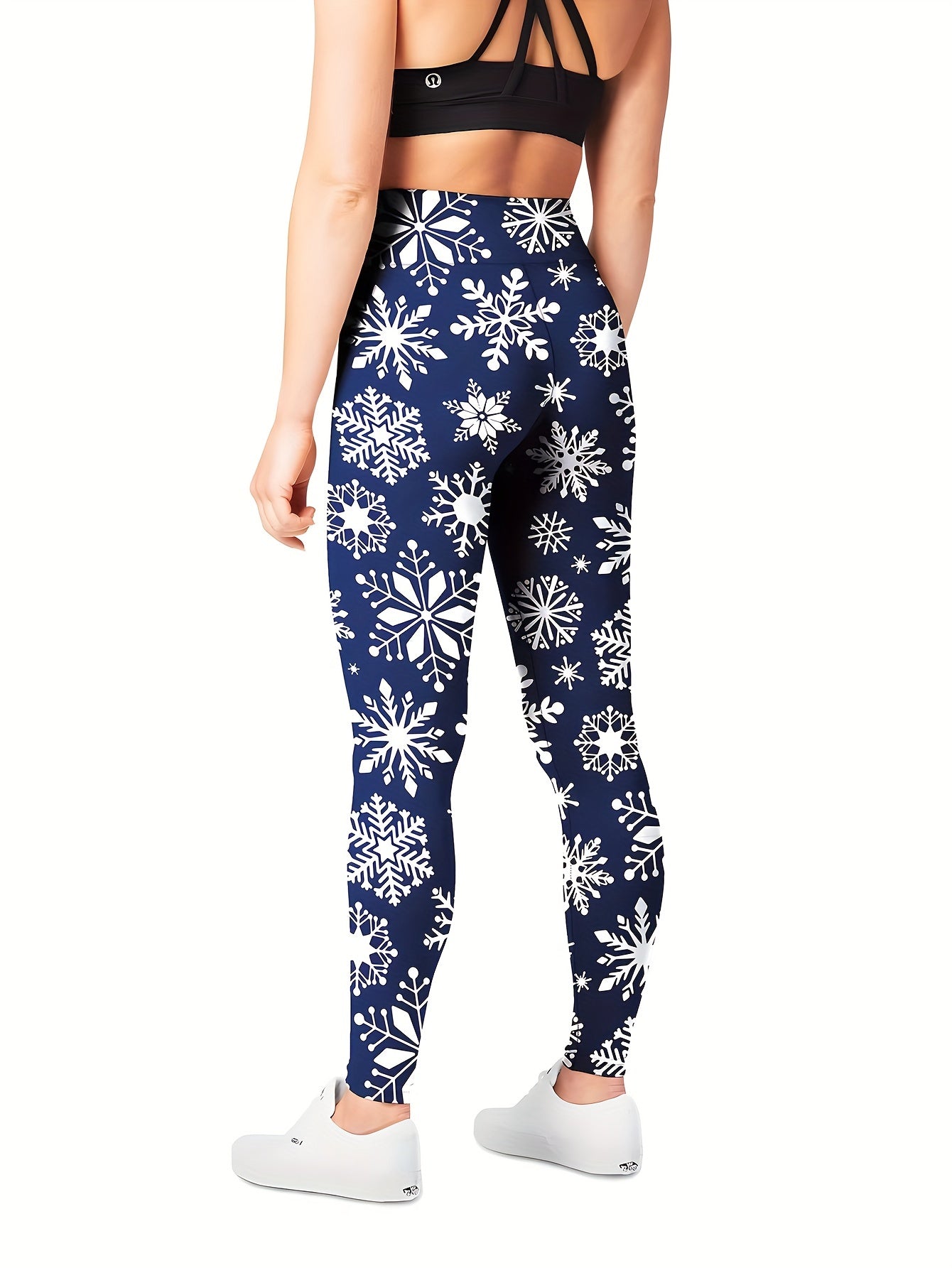 Christmas Snowflake High Waist Yoga Leggings for Women