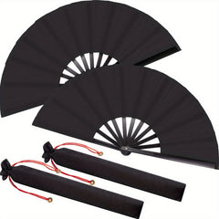 Velvet Cover Set Hand Fan Bamboo Bone Ring