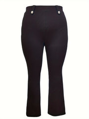  High Waist Trousers with Button Detail