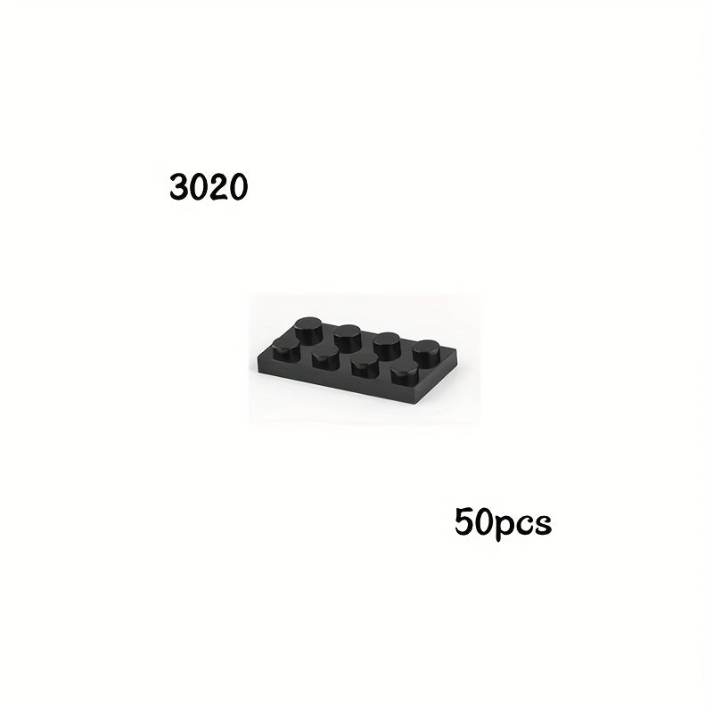 50pcs Bulk Building Blocks Thin Figure Bricks 2X4 Dots Educational