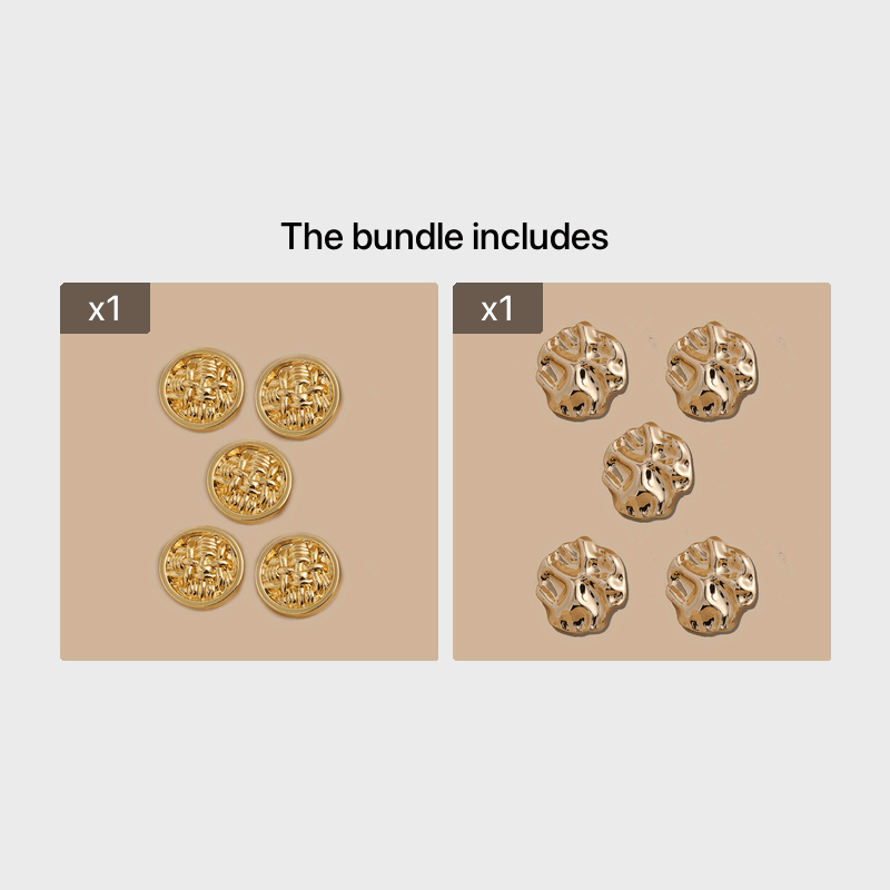 Metal Fried Dough Twists Hand Sewing Button Coat Woolen Cloth Decoration