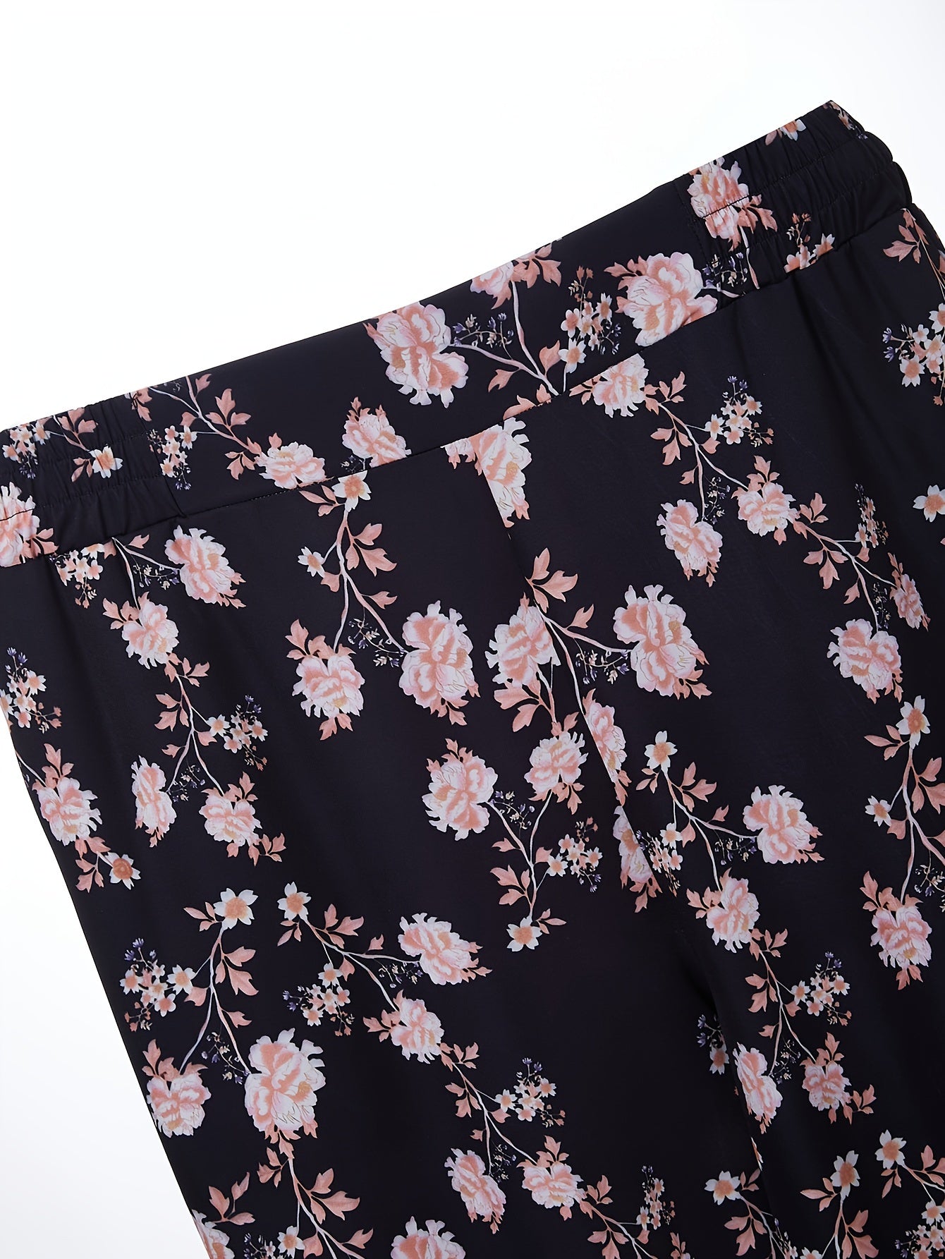 Women's Plus Floral Print High Waist Harem Trousers