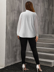  Lace Sleeve Casual Blouse