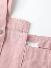 Girl's Pocket Overalls Cargo Jumpsuit For Toddlers Kids